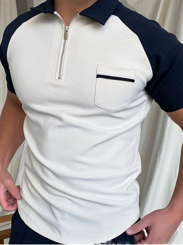 Men's Solid Polo Shirt – Short-Sleeve Summer Top.