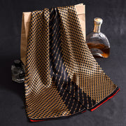 Double Layer Silk Crepe Satin Men's Long Silk Scarf