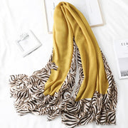 Leopard Print Cotton Scarf - Casual Long Gauze for Men & Women
