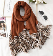 Leopard Print Cotton Scarf - Casual Long Gauze for Men & Women