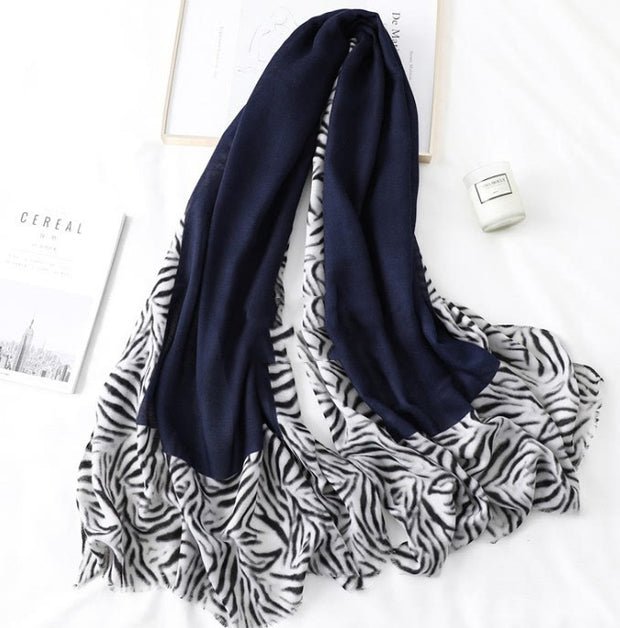 Leopard Print Cotton Scarf - Casual Long Gauze for Men & Women