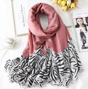 Leopard Print Cotton Scarf - Casual Long Gauze for Men & Women