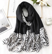 Leopard Print Cotton Scarf - Casual Long Gauze for Men & Women