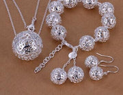 Silver-Plated 3D Ball Pendant Jewelry – Exquisite & Elegant.