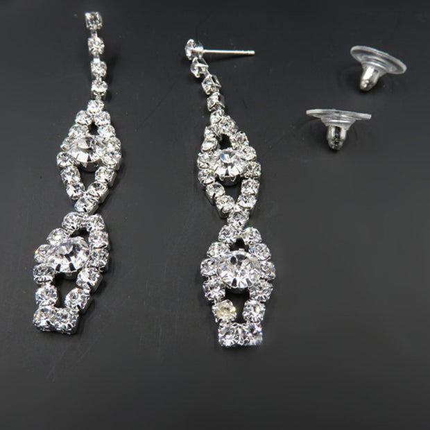 Two-Piece Fashion Bride Jewelry Set – Elegant Electroplated Alloy, Factory Direct.