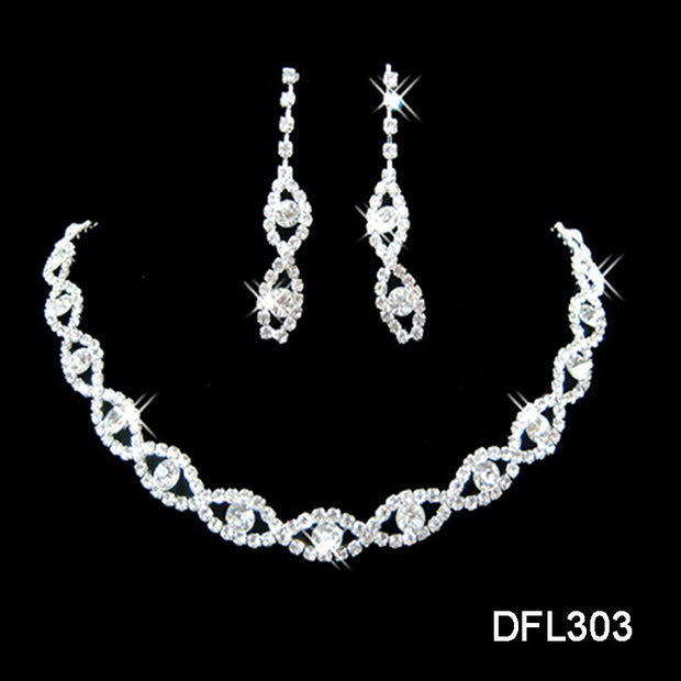 Two-Piece Fashion Bride Jewelry Set – Elegant Electroplated Alloy, Factory Direct.