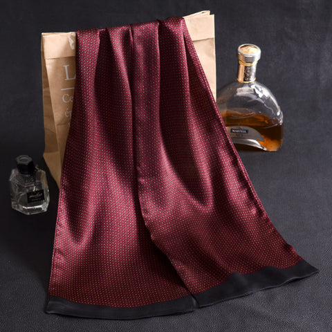 Double Layer Silk Crepe Satin Men's Long Silk Scarf