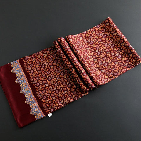 Double Layer Silk Crepe Satin Men's Long Silk Scarf