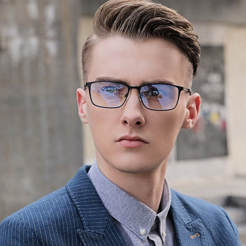Fashion Metal Anti-Blue Half Frame Glasses for Men
