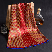 Double Layer Silk Crepe Satin Men's Long Silk Scarf