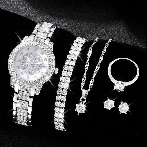 Women's Cornucopia Diamond-Embedded Watch Set Popular & Stylish.