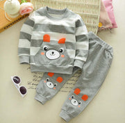 Kids' Cartoon Bear Striped Sweater Suit – Boys & Girls Baby Clothing.