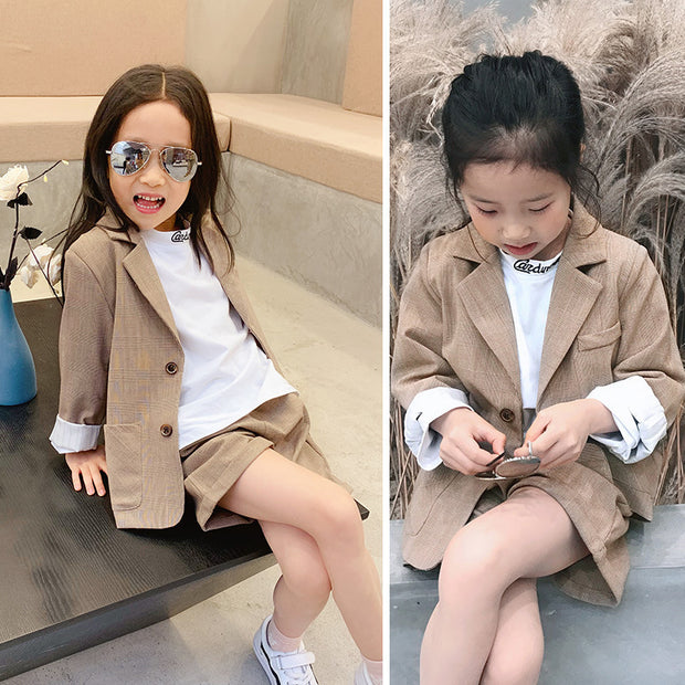 Korean Kids' Casual Two-Piece Suit – Trendy & Cute for Boys & Girls.