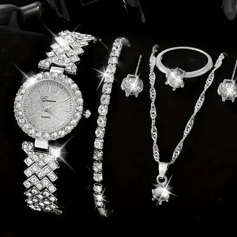 Women's Cornucopia Diamond-Embedded Watch Set Popular & Stylish.