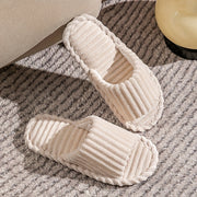 Men's Corduroy Striped Open Universal Indoor Corduroy Slippers