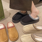 Suede Cotton Slippers Women Autumn Winter