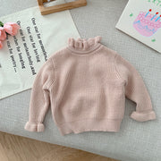 Autumn & Winter Baby Knitwear – Solid Color Half-Turtleneck Shirt for Children.