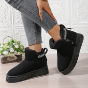 Side Zipper Thick Sole Height Increasing Snow Boots For Women