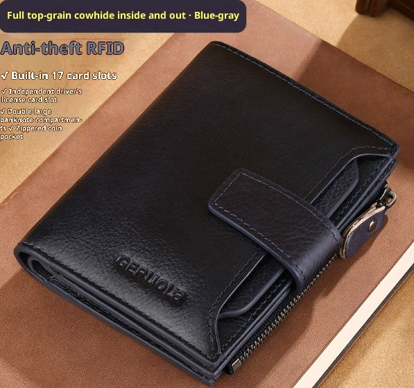 Men's Zipper Wallet Large Capacity & Multi-Card.