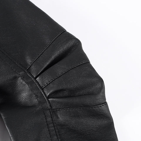 Kids' Leather Motorcycle Jacket  Stylish European & American Fashion for Boys & Girls, Medium & Large Sizes.