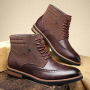 British Style Retro Martin Boots Mid-top Carved Men's