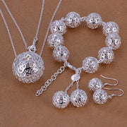 Silver-Plated 3D Ball Pendant Jewelry – Exquisite & Elegant.