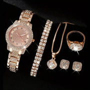 Women's Cornucopia Diamond-Embedded Watch Set Popular & Stylish.