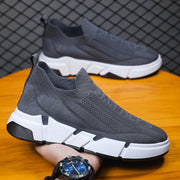 Spring Men's Casual Slip-On Sports Shoes Flyknit Mesh & Sock Cuffs.