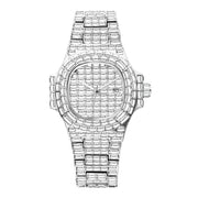 Full Square Diamond Casual Trend Waterproof Calendar Quartz Watch