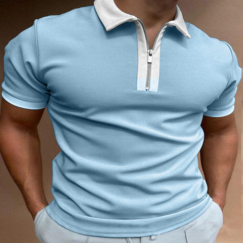 Men's Solid Polo Shirt – Short-Sleeve Summer Top.