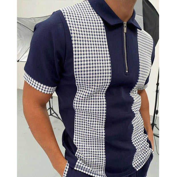 Men's Solid Polo Shirt – Short-Sleeve Summer Top.